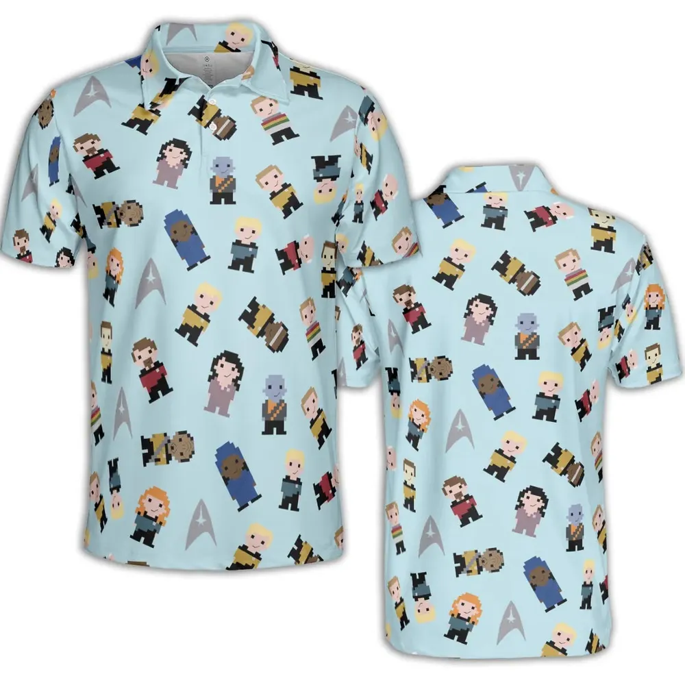 Star Pixel Star Trek AOP Men/Women Polo Shirt - 2
