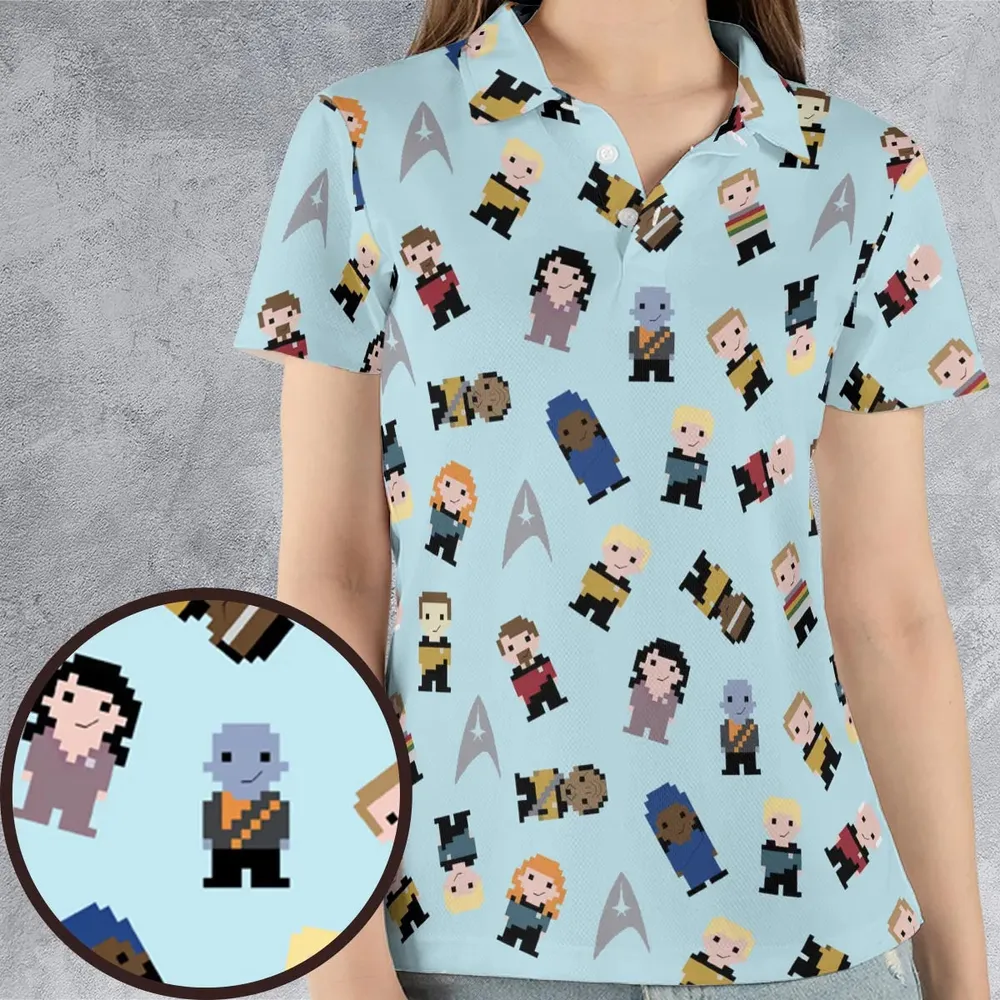 Star Pixel Star Trek AOP Men/Women Polo Shirt - 4