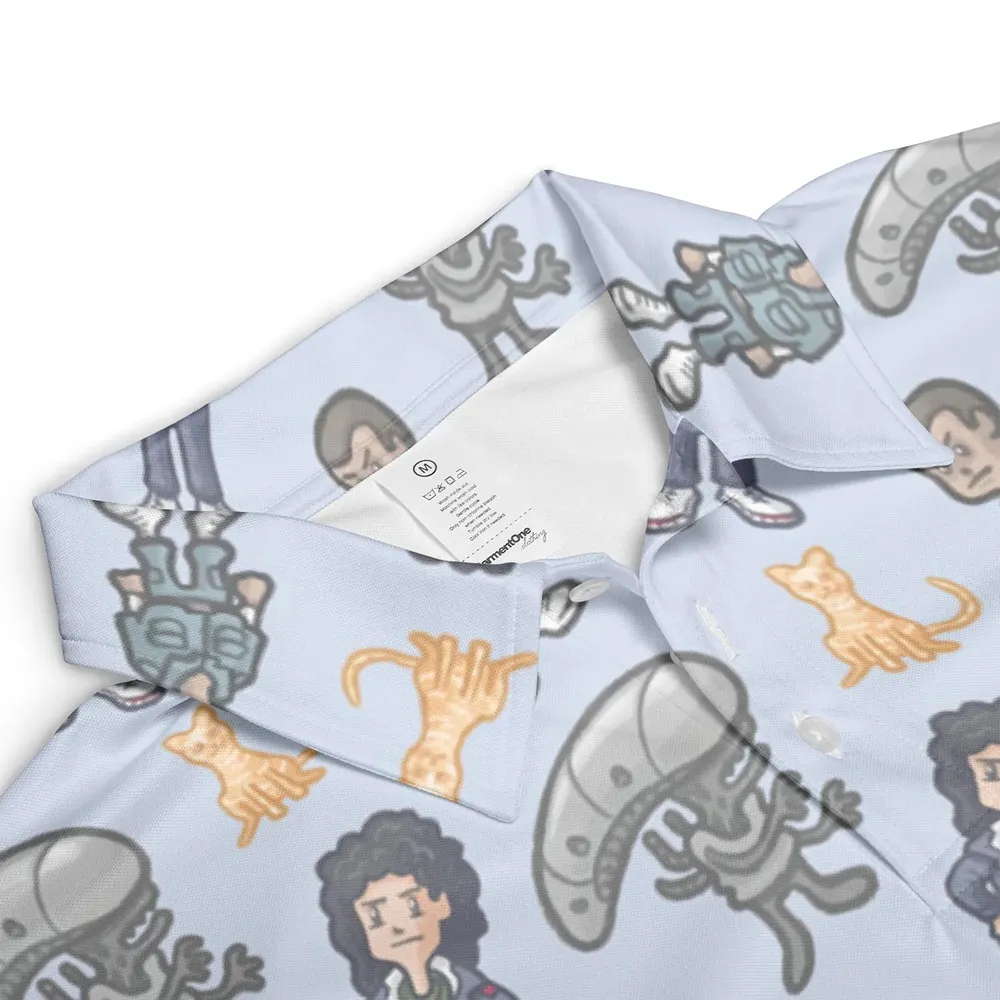 SciFi Chic Alien AOP Men/Women Polo Shirt - 3