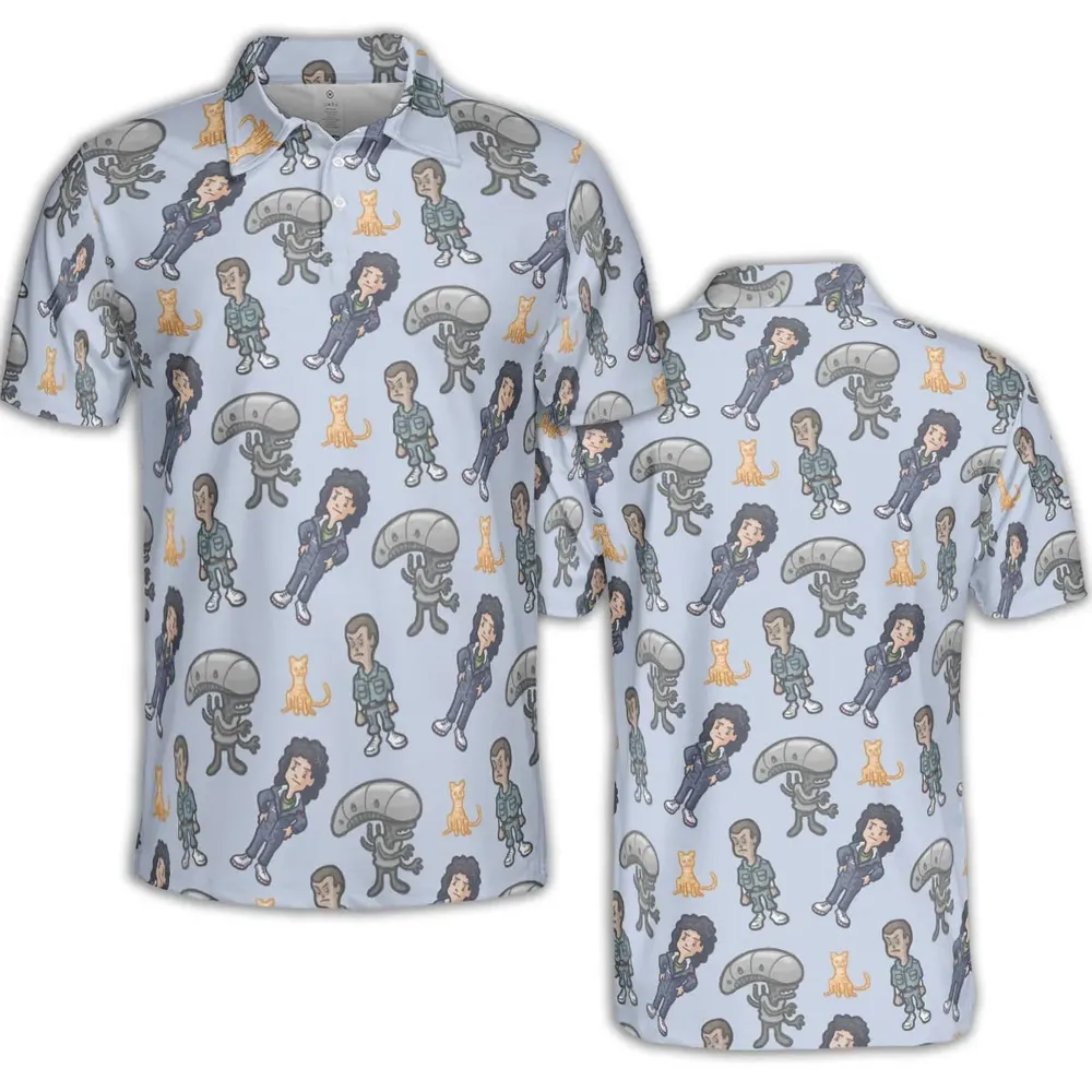 SciFi Chic Alien AOP Men/Women Polo Shirt - 2