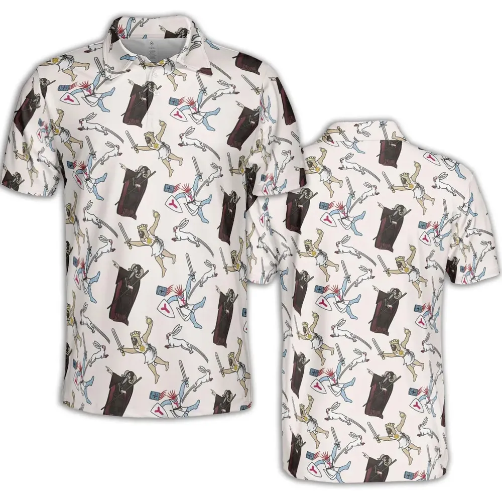 The Killer Rabbit Monty Python AOP Men/Women Polo Shirt - 2