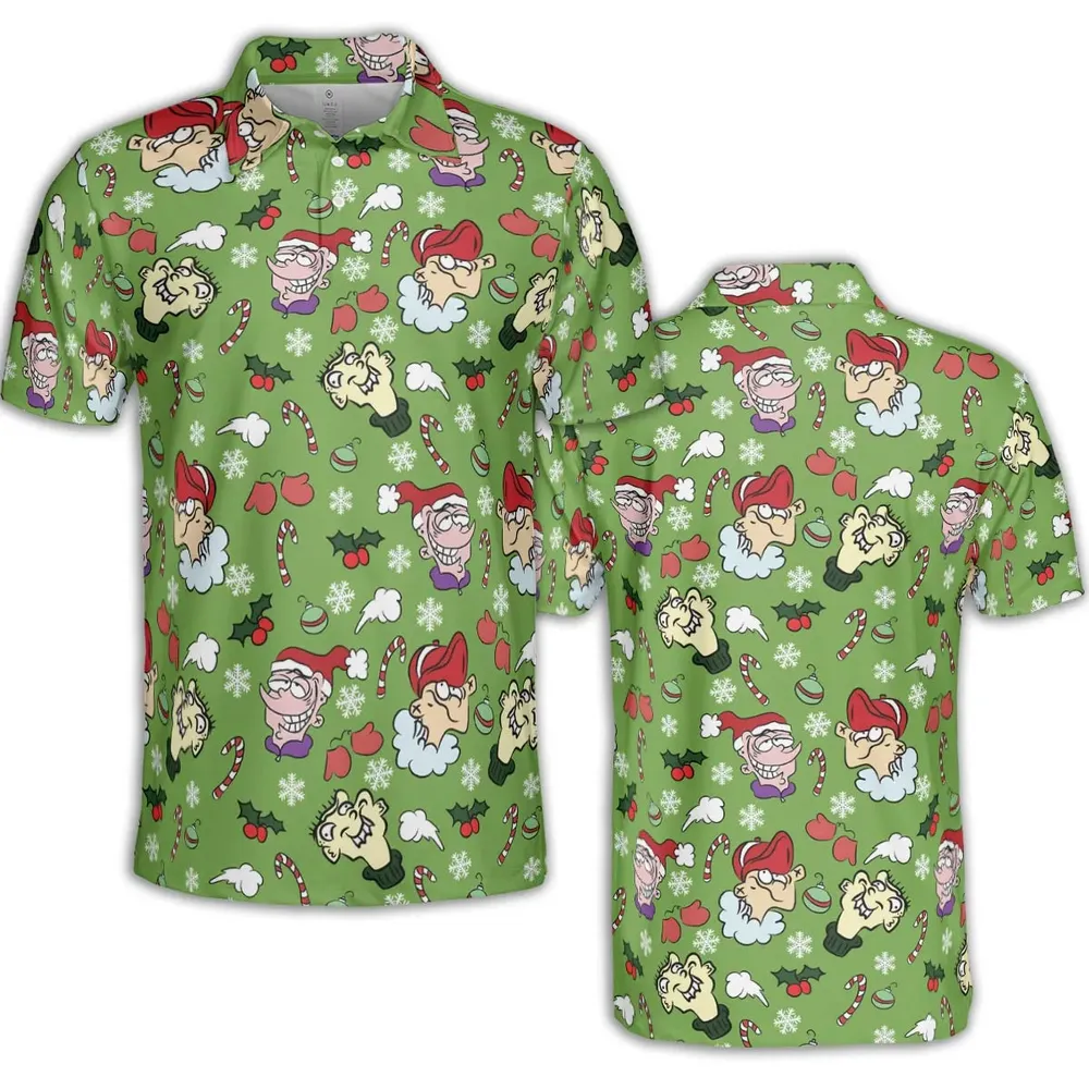 Holiday Mischief Ed Edd n Eddy AOP Men/Women Polo Shirt - 2