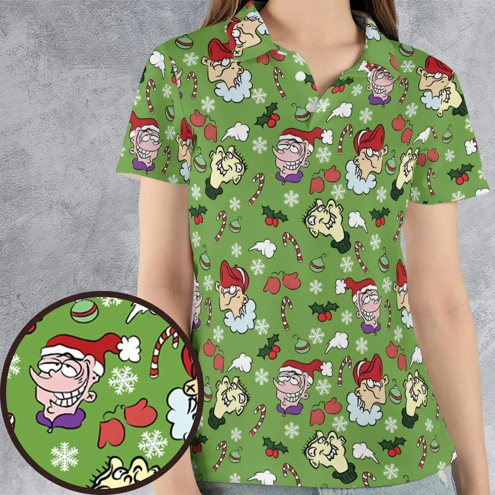 Holiday Mischief Ed Edd n Eddy AOP Men/Women Polo Shirt - 4