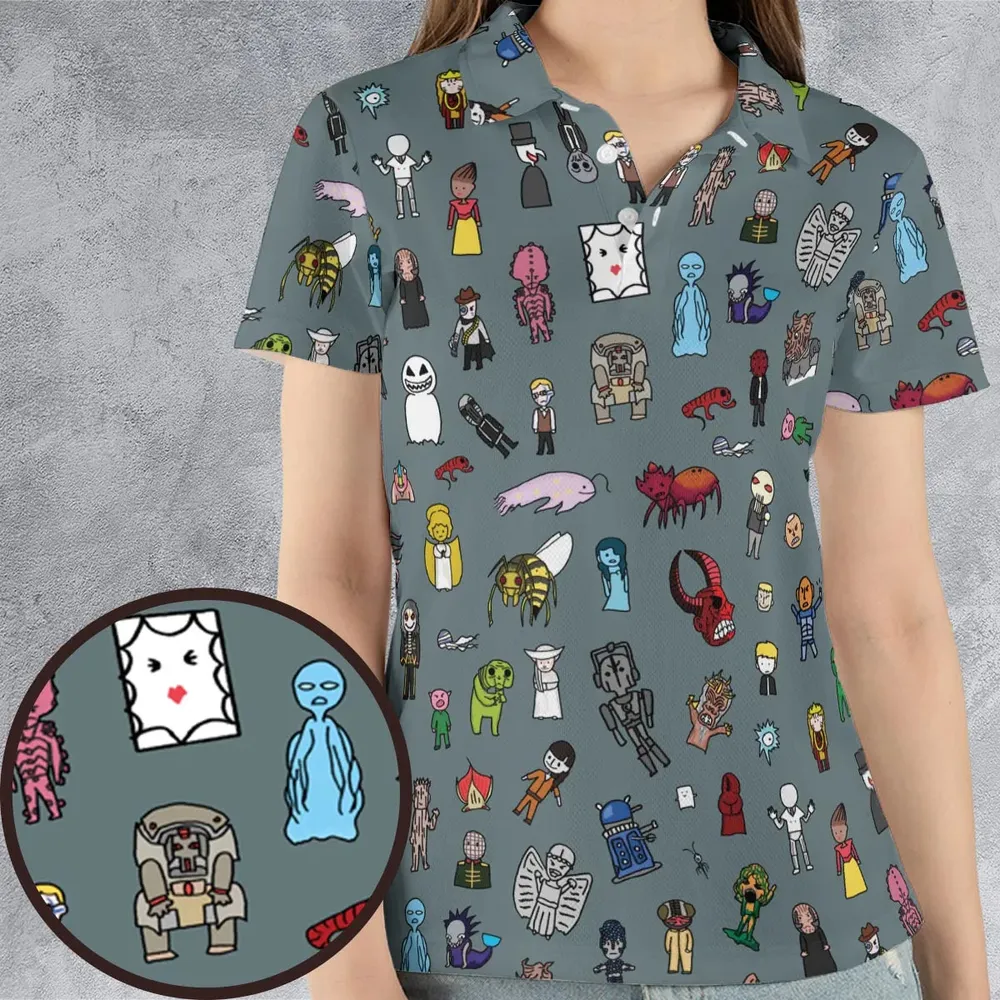 The Races of Doctor Who AOP Men/Women Polo Shirt - 4