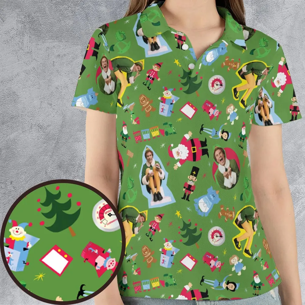 Santa Know Him Elf AOP Men/Women Polo Shirt - 4
