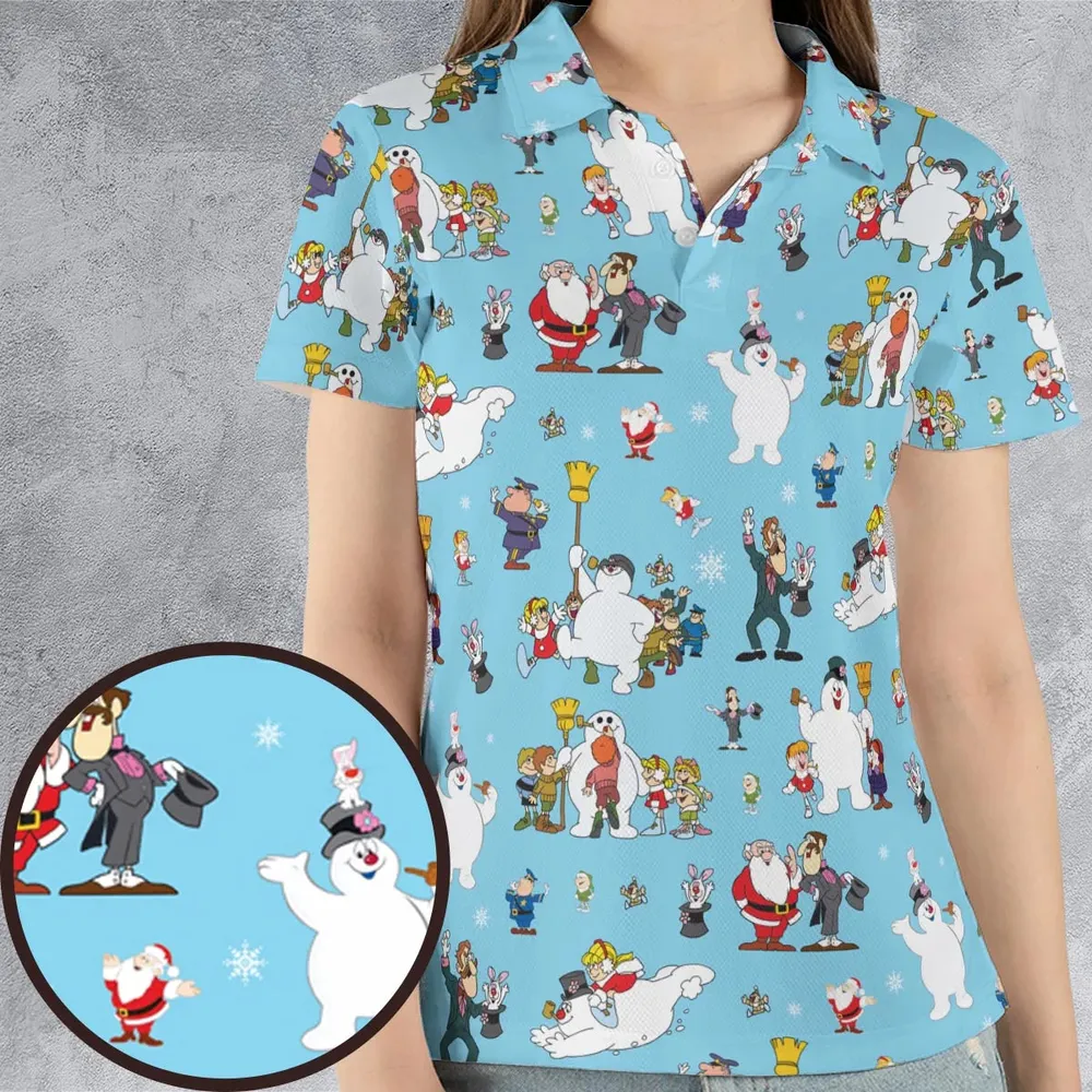 Cast Frosty The Snowman AOP Men/Women Polo Shirt - 4