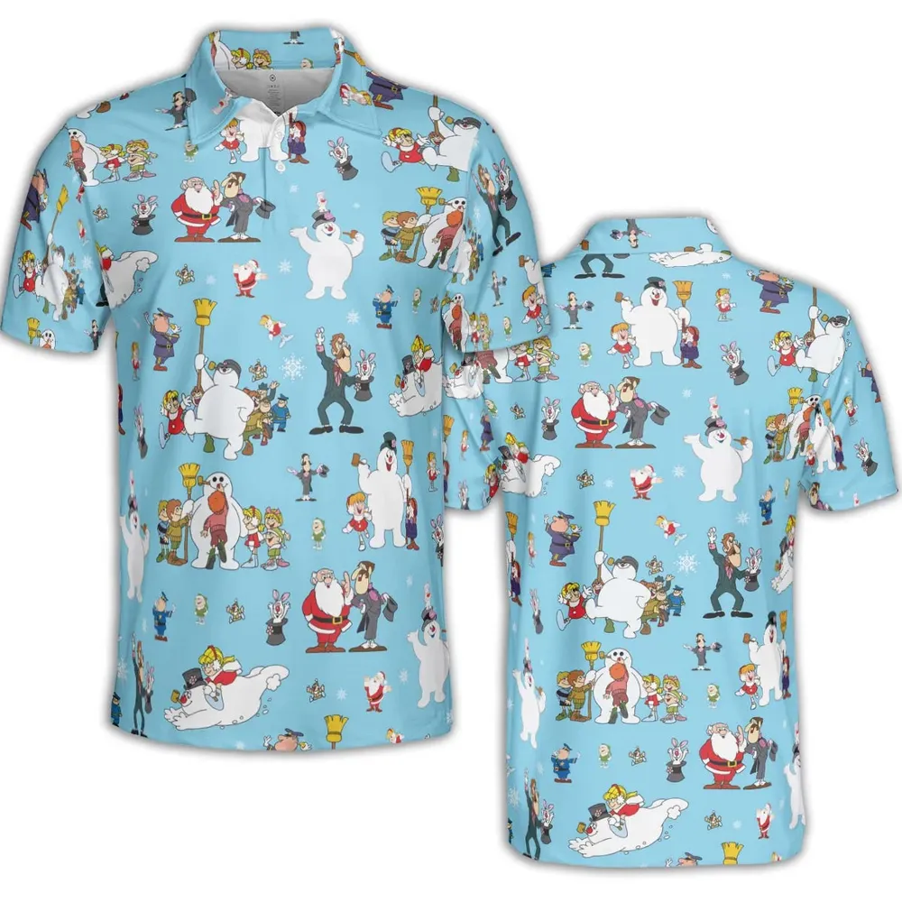 Cast Frosty The Snowman AOP Men/Women Polo Shirt - 2
