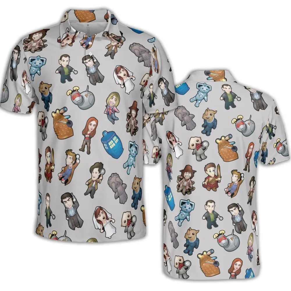 Cartoon Who Doctor Who AOP Men/Women Polo Shirt - 2