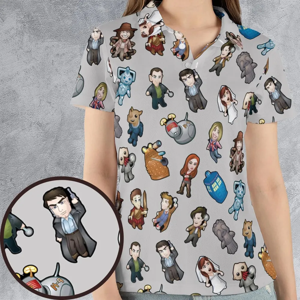 Cartoon Who Doctor Who AOP Men/Women Polo Shirt - 4
