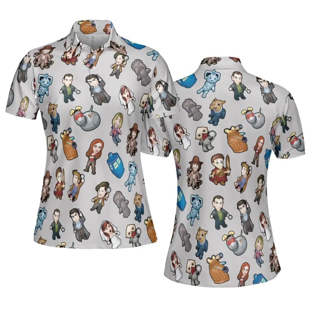 Cartoon Who Doctor Who AOP Men/Women Polo Shirt - 5
