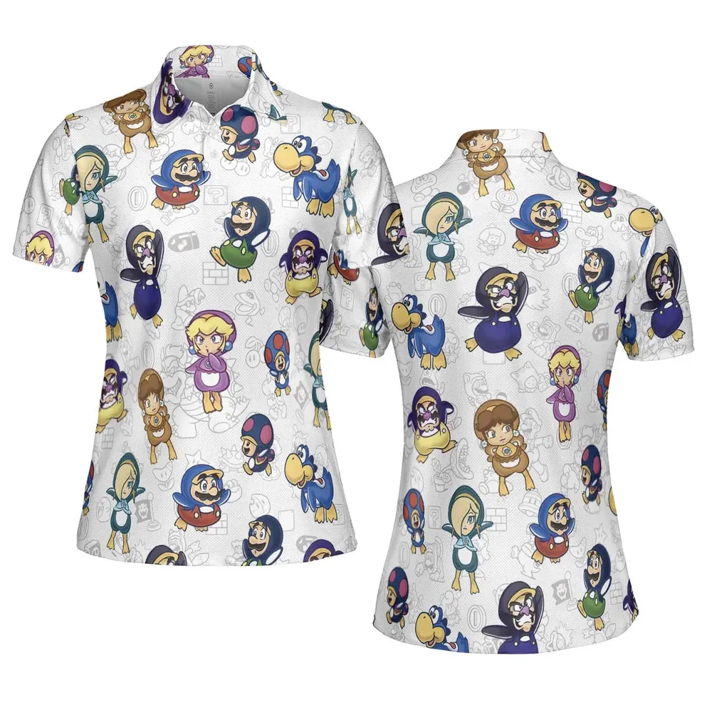 Penguin Party Super Mario AOP Men/Women Polo Shirt - 5