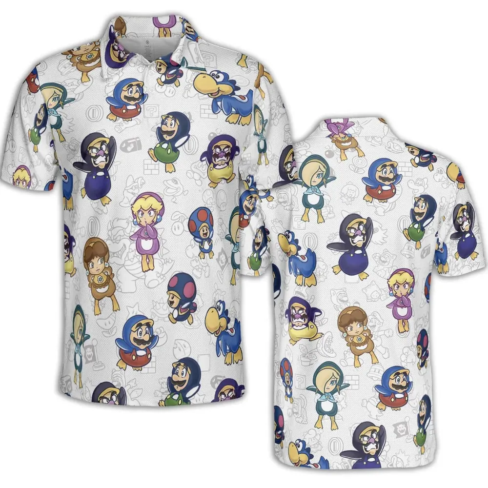 Penguin Party Super Mario AOP Men/Women Polo Shirt - 2