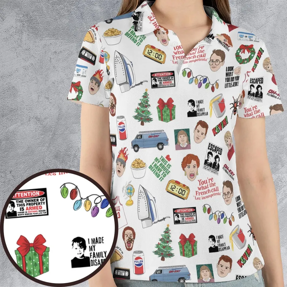 Holiday Pranks Home Alone AOP Men/Women Polo Shirt - 4
