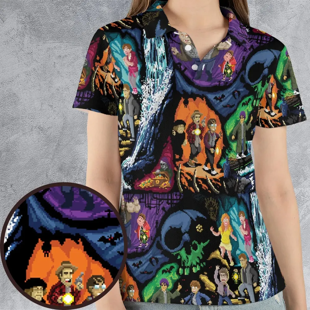 Goonies 80s Pixel Art AOP Men/Women Polo Shirt - 4