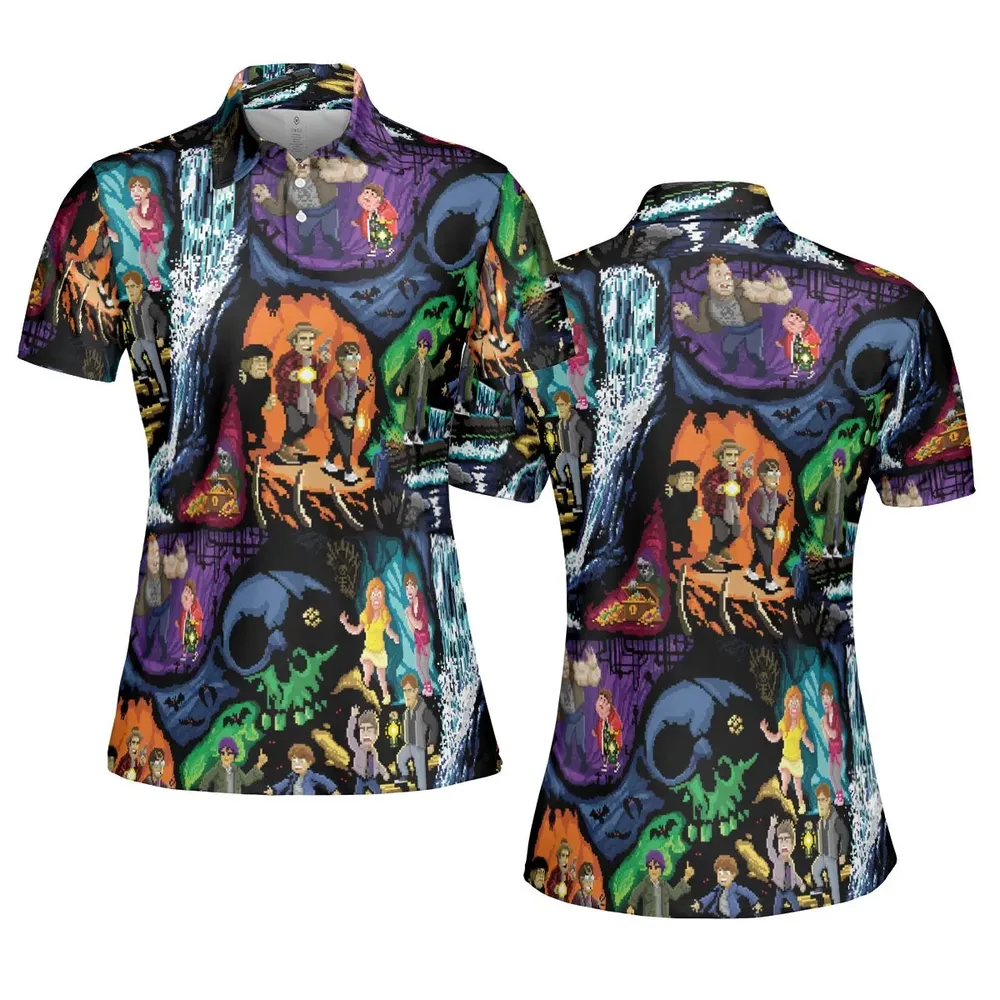 Goonies 80s Pixel Art AOP Men/Women Polo Shirt - 5