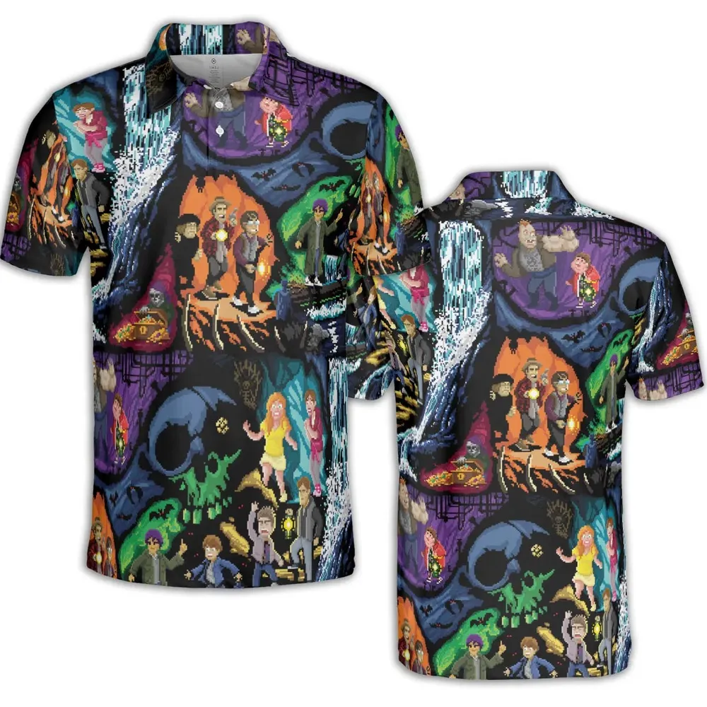 Goonies 80s Pixel Art AOP Men/Women Polo Shirt - 2