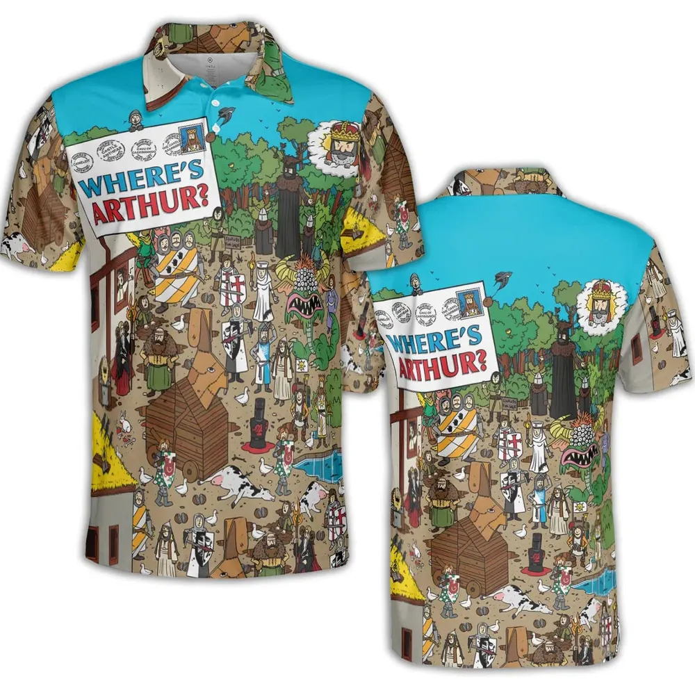 Where's Arthur Monty Python and the Holy Grail AOP Men/Women Polo Shirt - 2