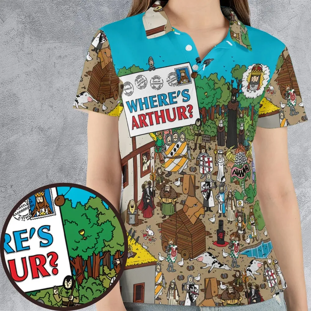 Where's Arthur Monty Python and the Holy Grail AOP Men/Women Polo Shirt - 4