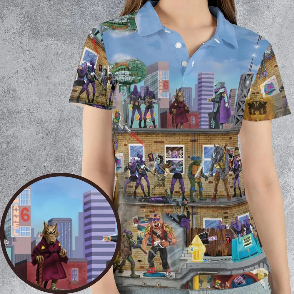 80’s Turtle Power AOP Men/Women Polo Shirt - 4