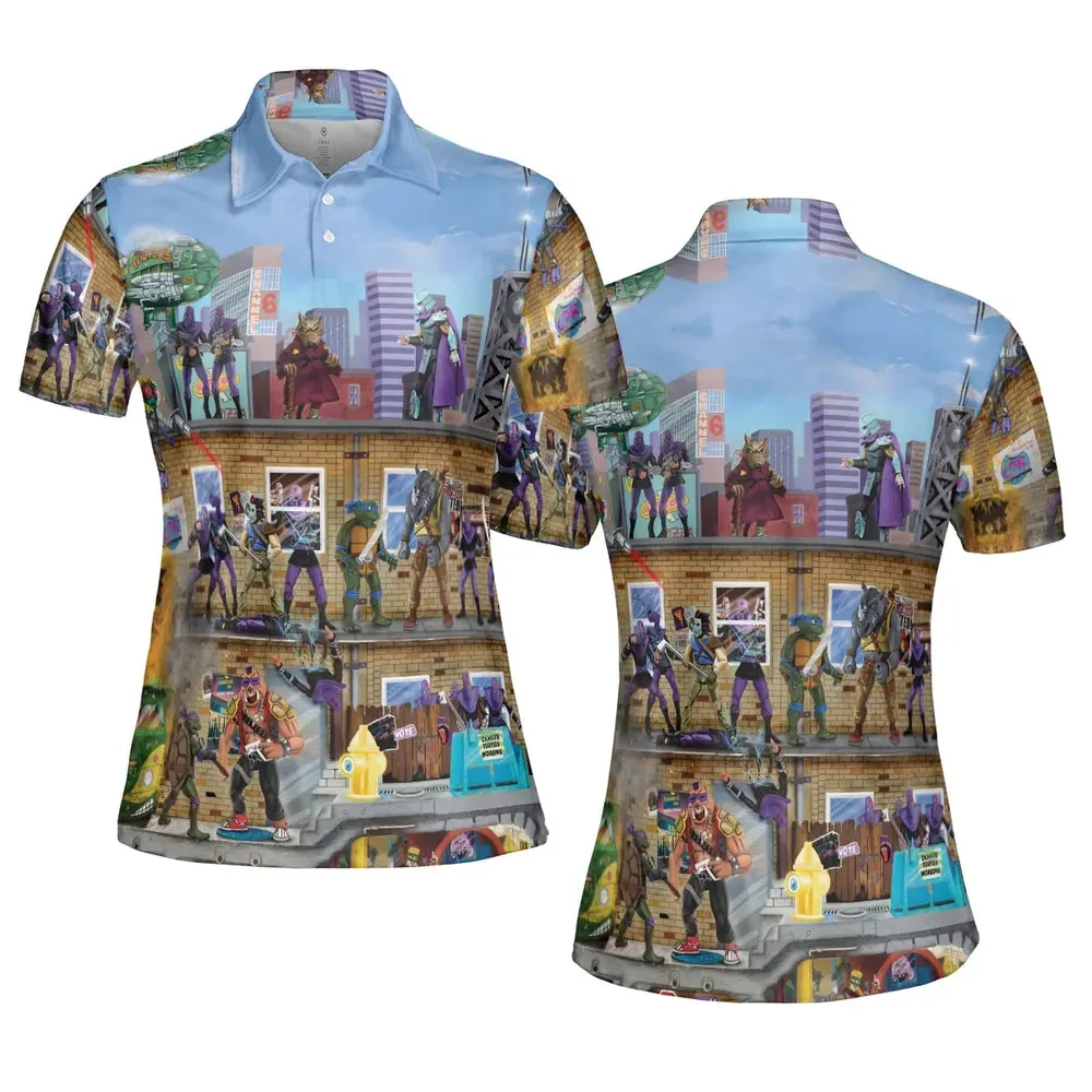 80’s Turtle Power AOP Men/Women Polo Shirt - 5