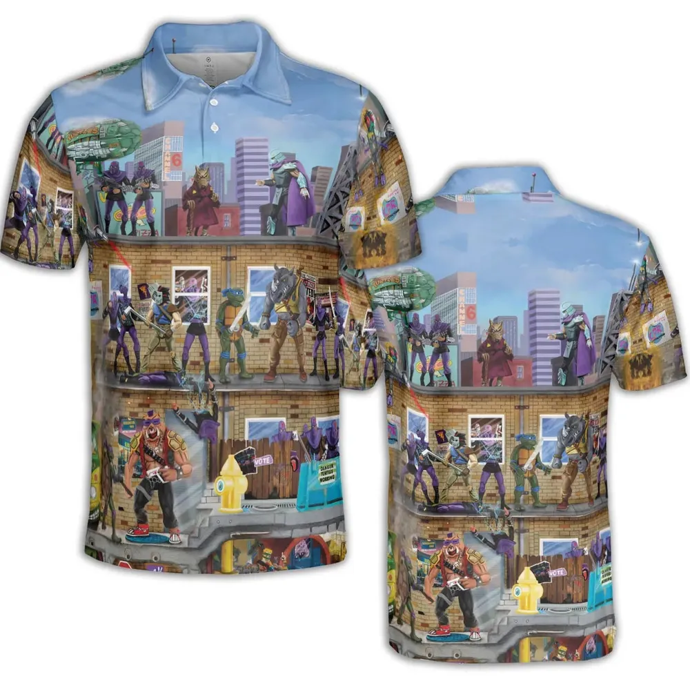 80’s Turtle Power AOP Men/Women Polo Shirt - 2