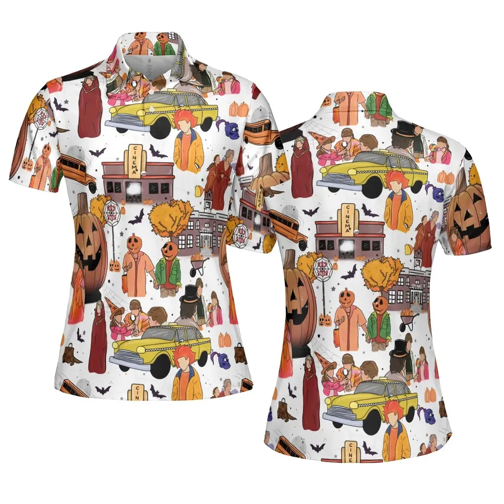 Fall Season Halloweentown AOP Men/Women Polo Shirt - 5