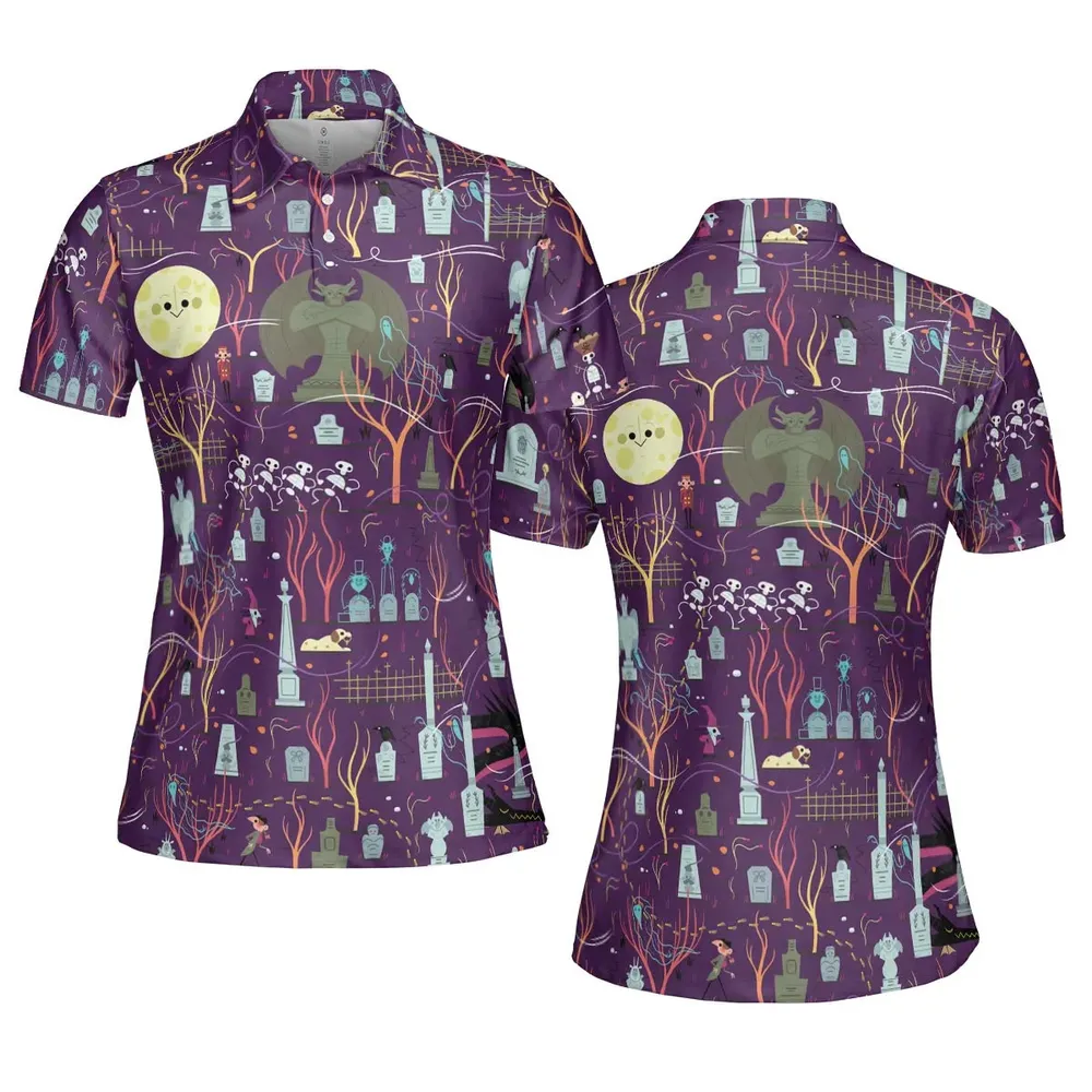 Nostalgic 80s 90s Spooky Scene AOP Men/Women Polo Shirt - 5