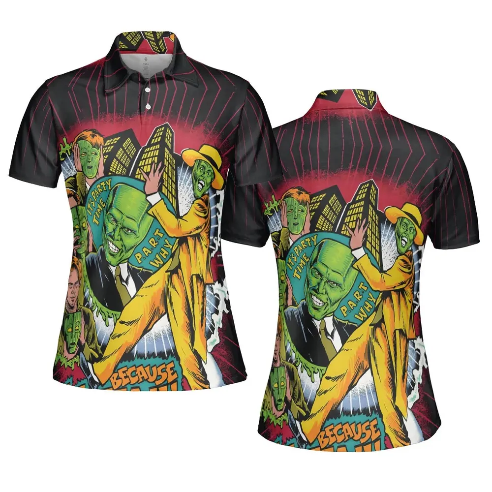 Party Time The Mask AOP Men/Women Polo Shirt - 5