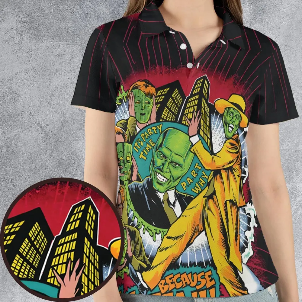 Party Time The Mask AOP Men/Women Polo Shirt - 4