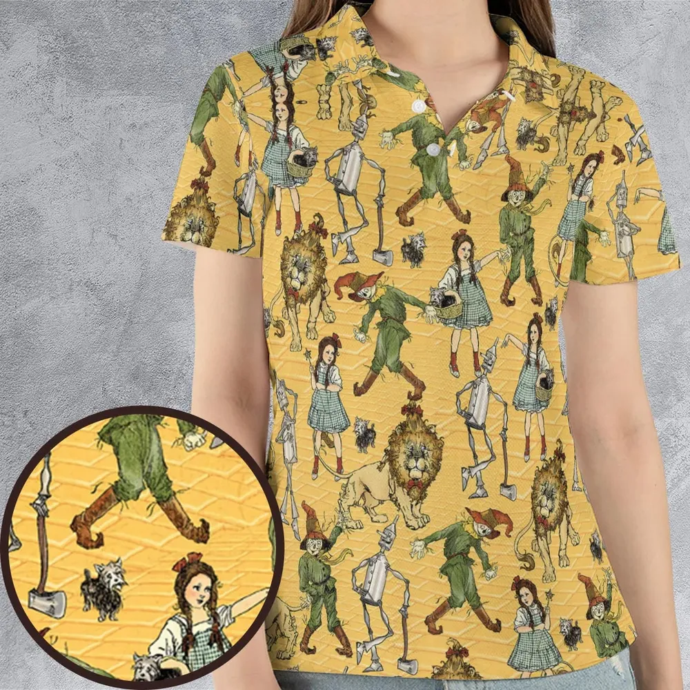 Magic Of Oz Characters Pattern AOP Men/Women Polo Shirt - 4