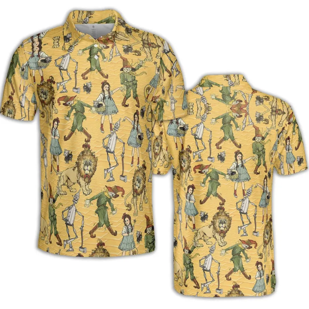 Magic Of Oz Characters Pattern AOP Men/Women Polo Shirt - 2