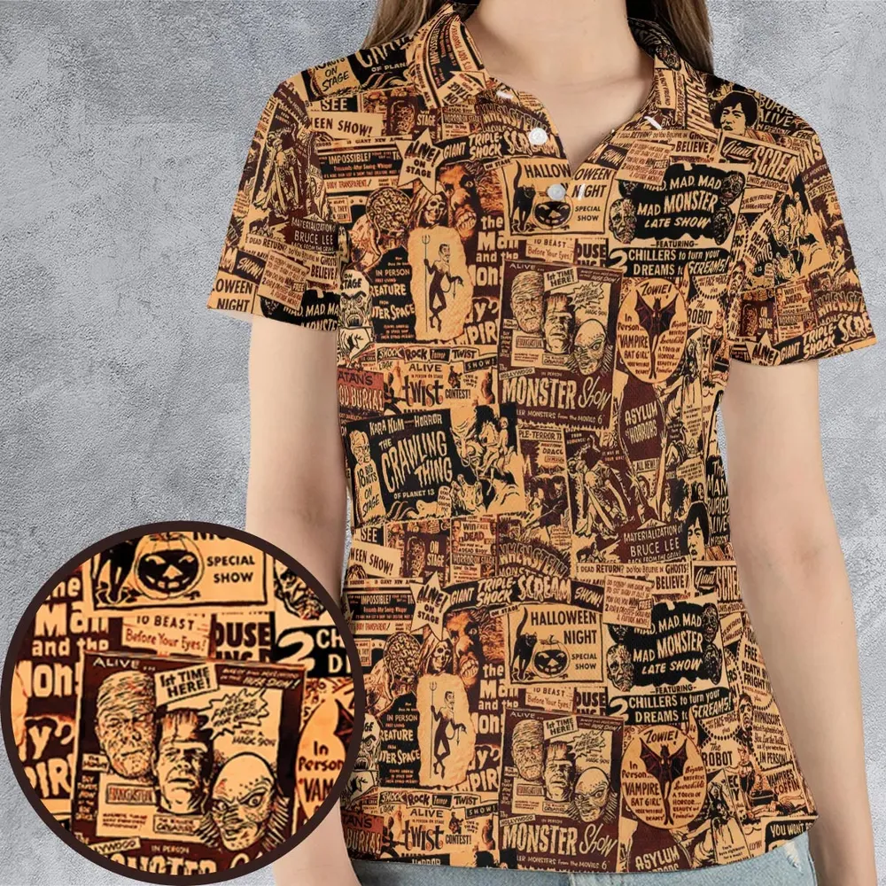 The Monster Show Mashup AOP Men/Women Polo Shirt - 4