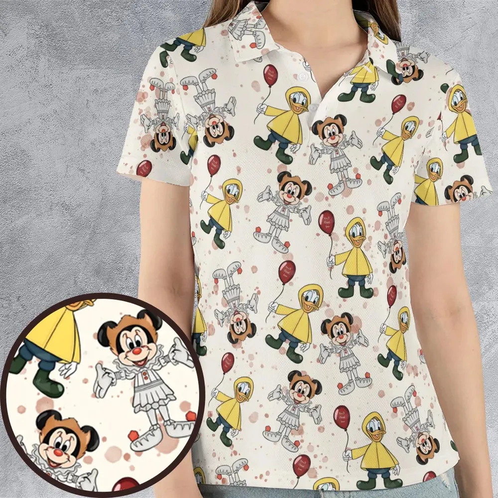 Mouse Clown AOP Men/Women Polo Shirt - 4