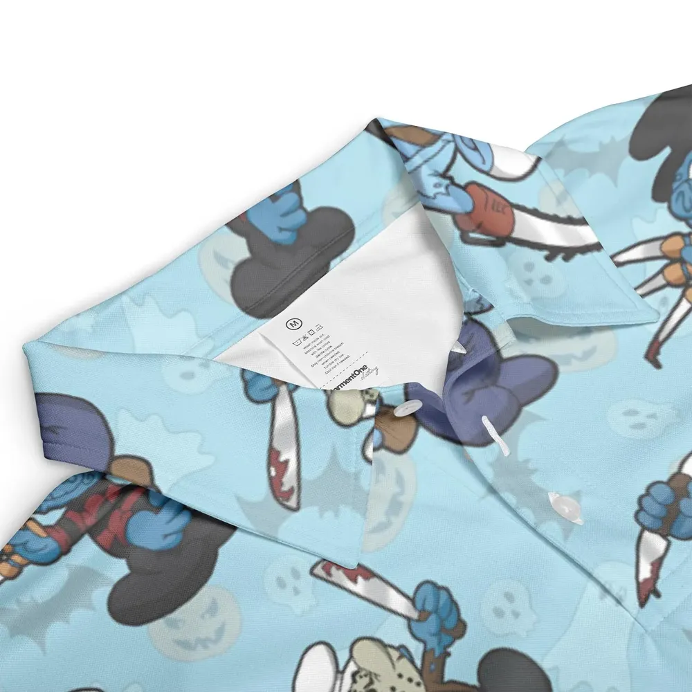 Horror Smurfs AOP Men/Women Polo Shirt - 3