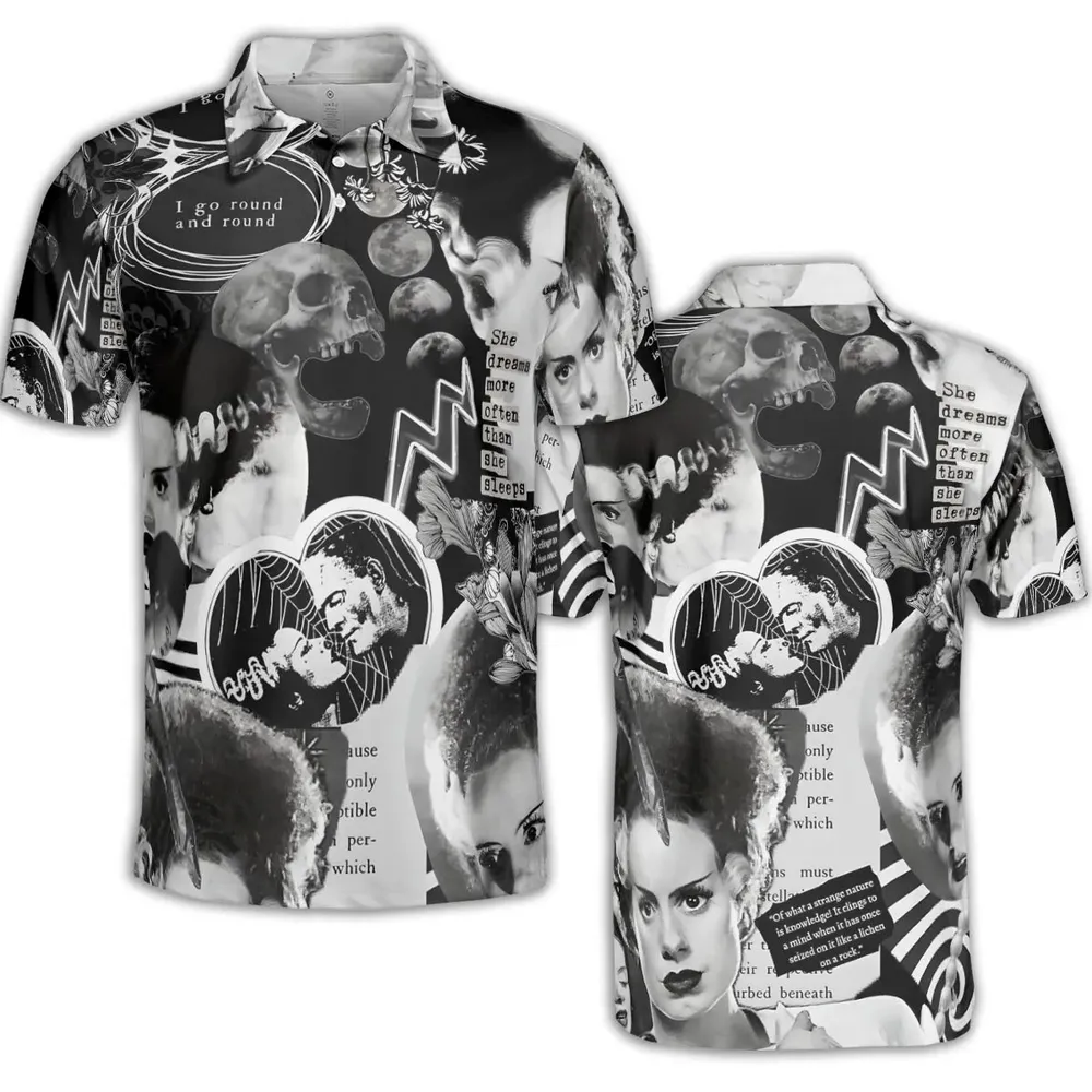 Bride Of Frankenstein AOP Men/Women Polo Shirt - 2