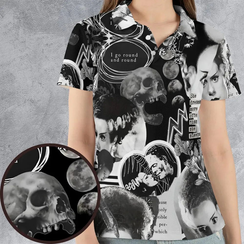 Bride Of Frankenstein AOP Men/Women Polo Shirt - 4