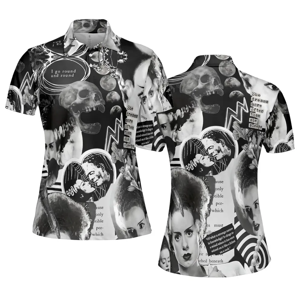 Bride Of Frankenstein AOP Men/Women Polo Shirt - 5
