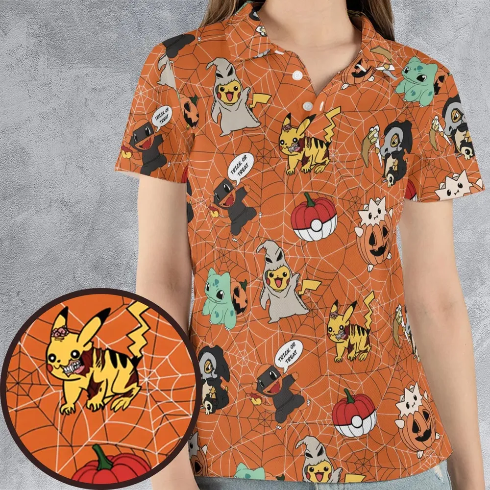 Pokeween Pokemon AOP Men/Women Polo Shirt - 4
