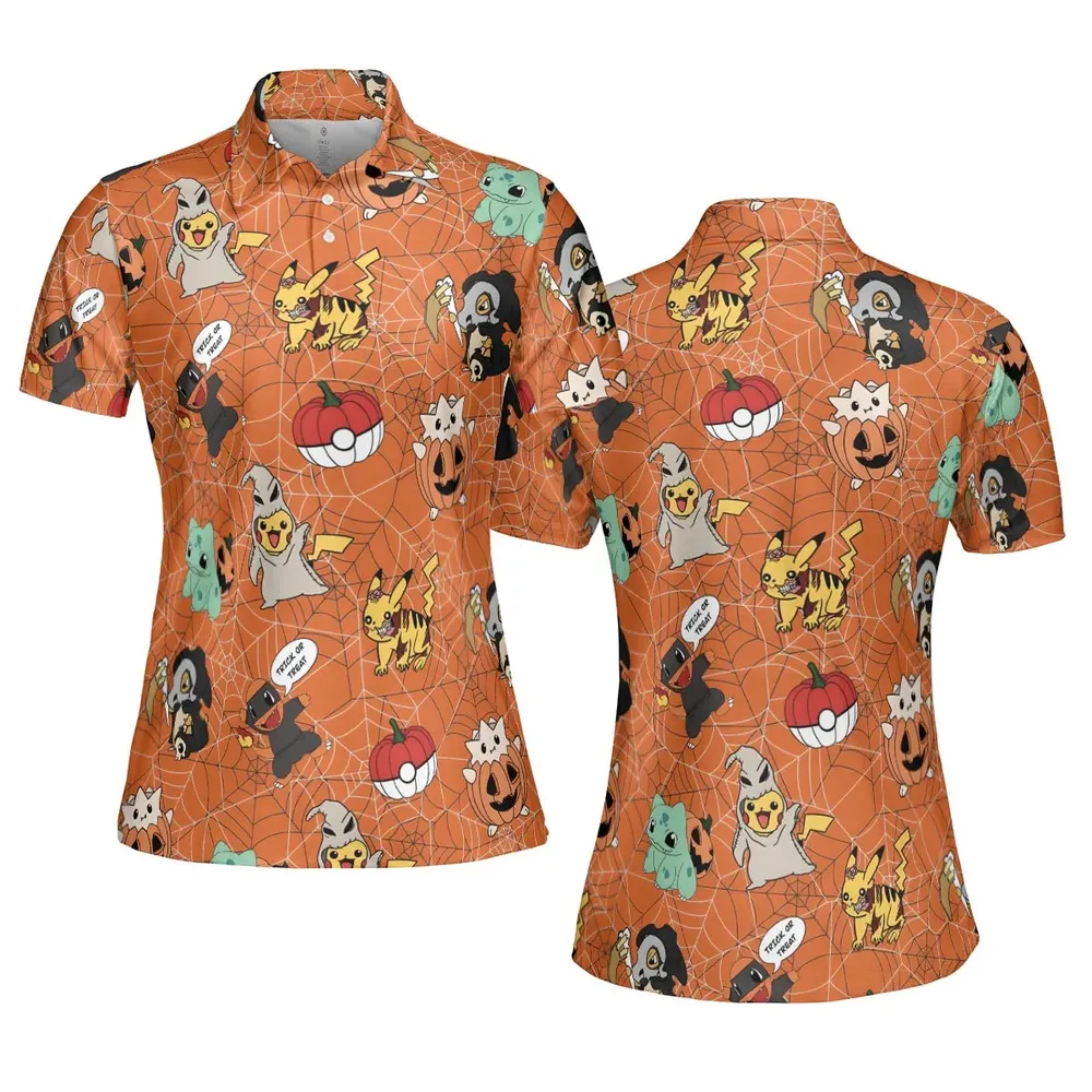 Pokeween Pokemon AOP Men/Women Polo Shirt - 5