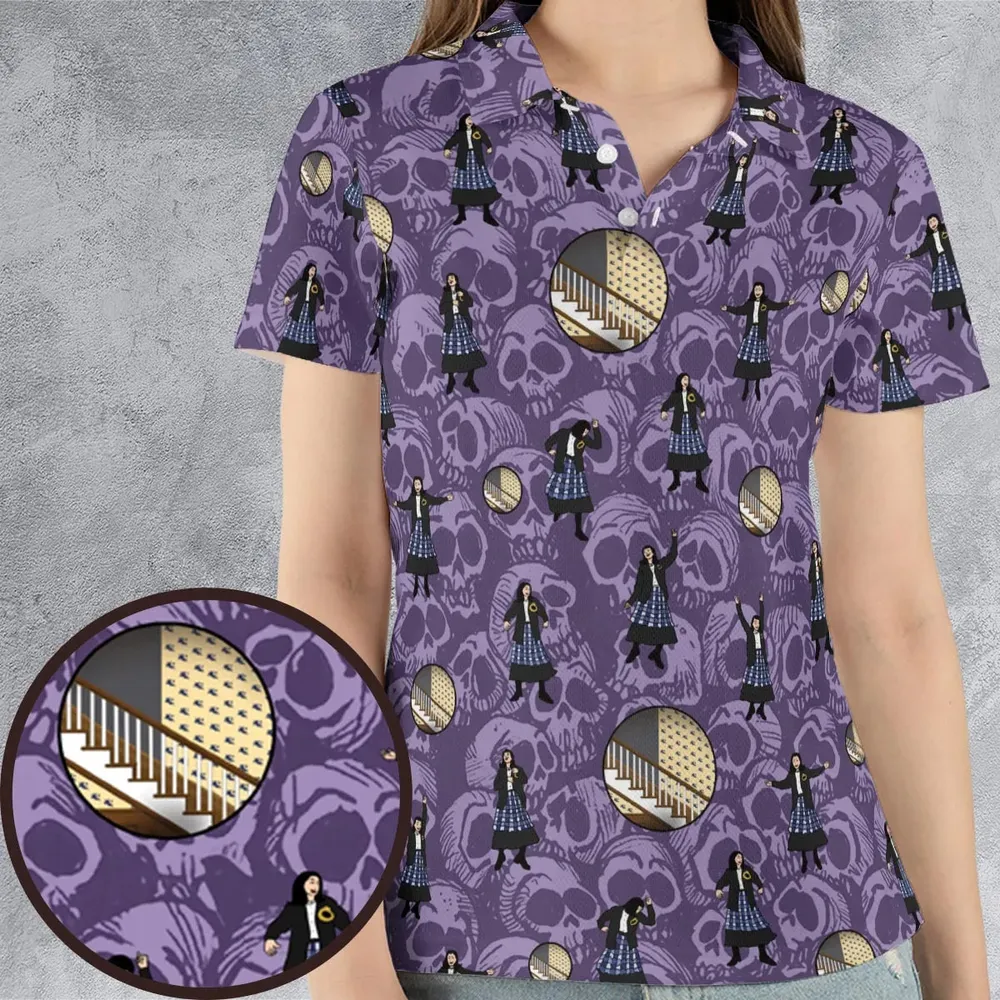 Lydia Deetz Dances To Jump In The Line Beetlejuice AOP Men/Women Polo Shirt - 4