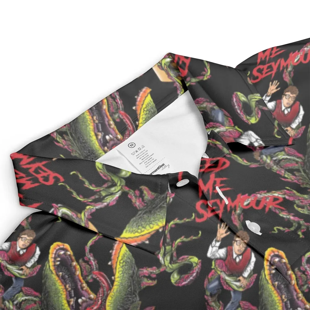 Feed Me Seymour Horror Little Shop AOP Men/Women Polo Shirt - 3