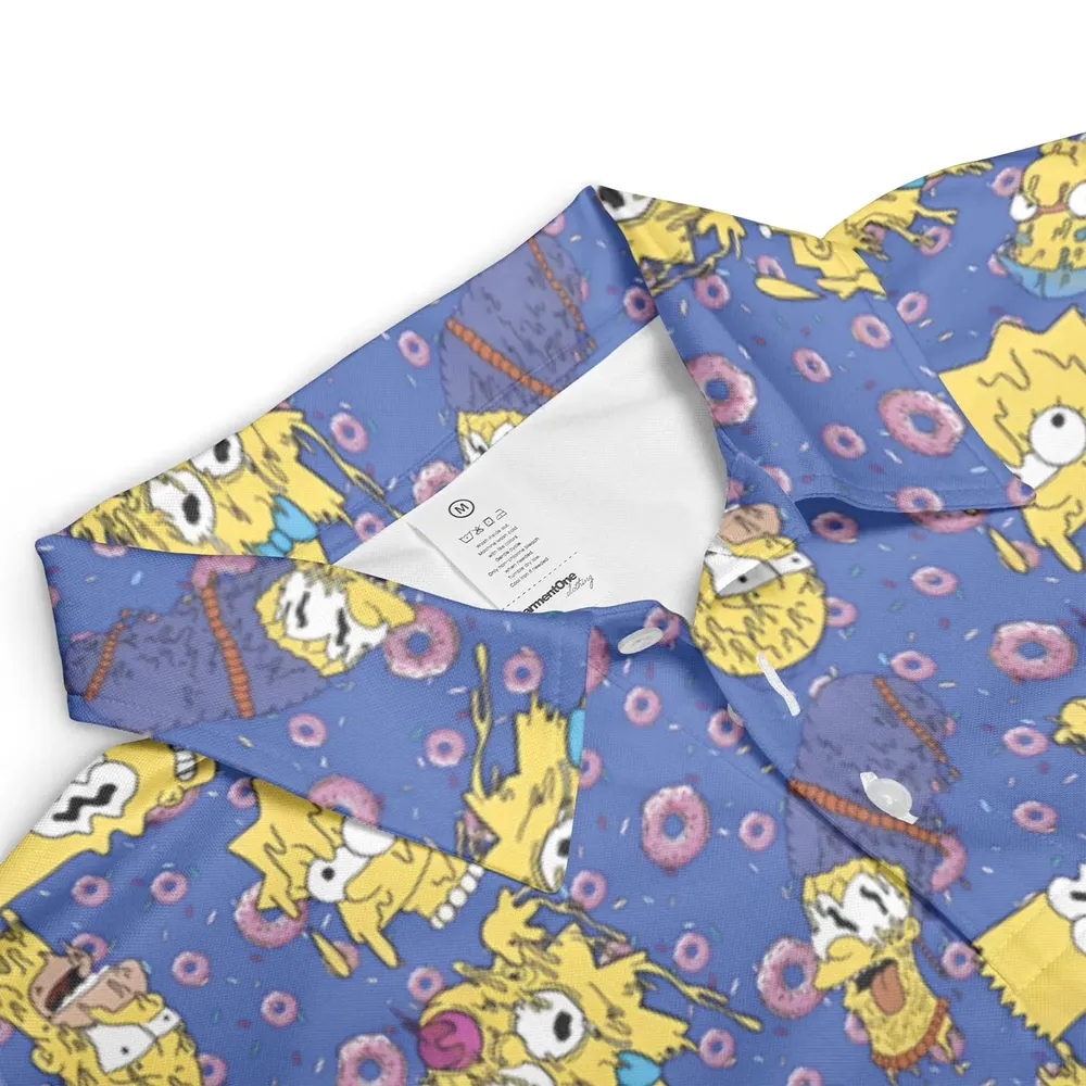 Trippy Simpsons Melting AOP Men/Women Polo Shirt - 3