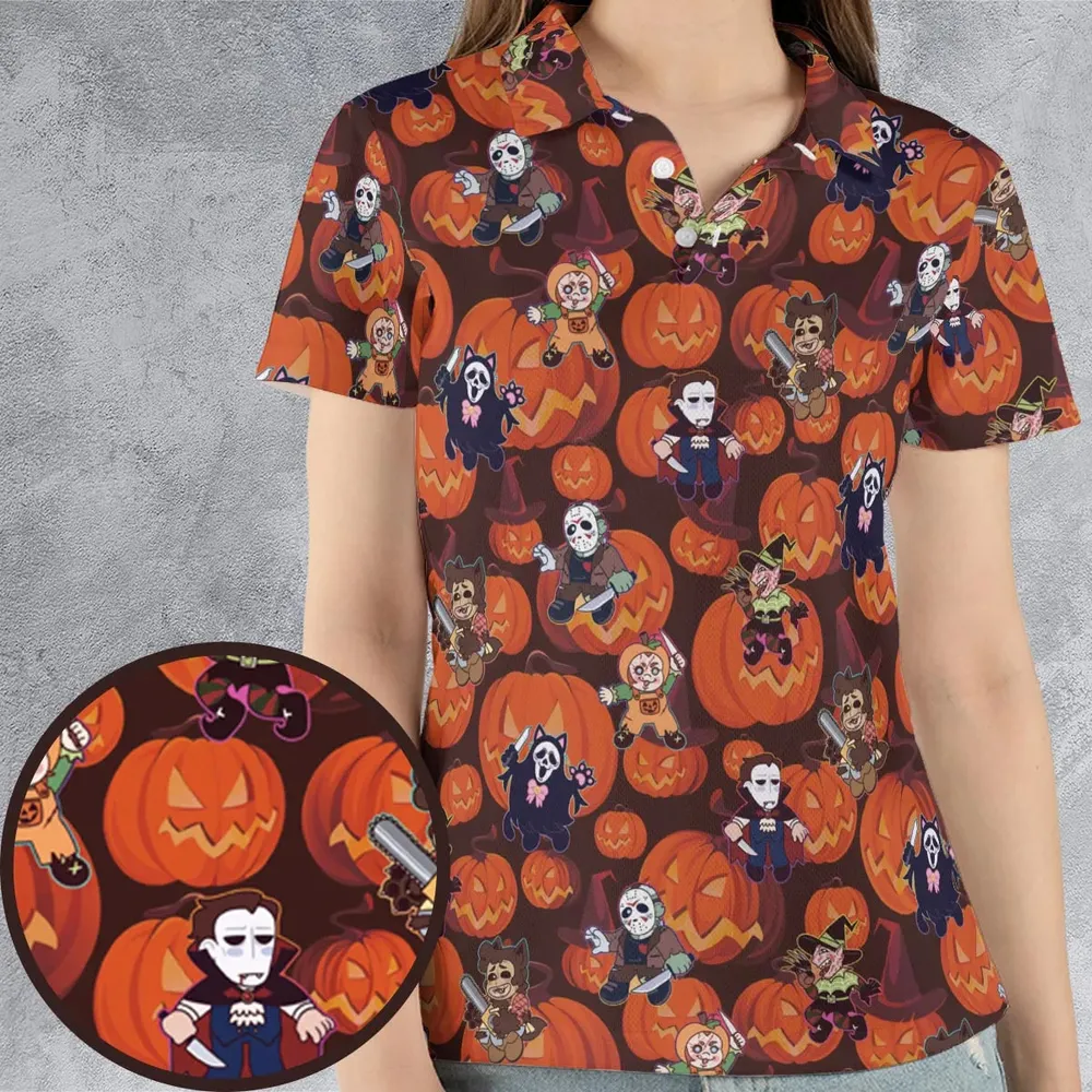 Halloween Slasher AOP Men/Women Polo Shirt - 4