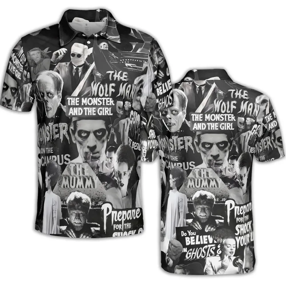 Universal Monsters Pattern AOP Men/Women Polo Shirt - 2