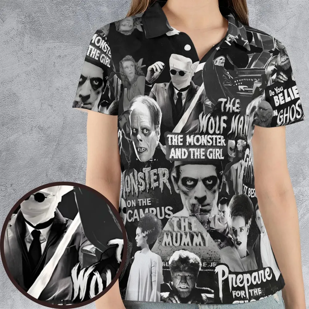 Universal Monsters Pattern AOP Men/Women Polo Shirt - 4