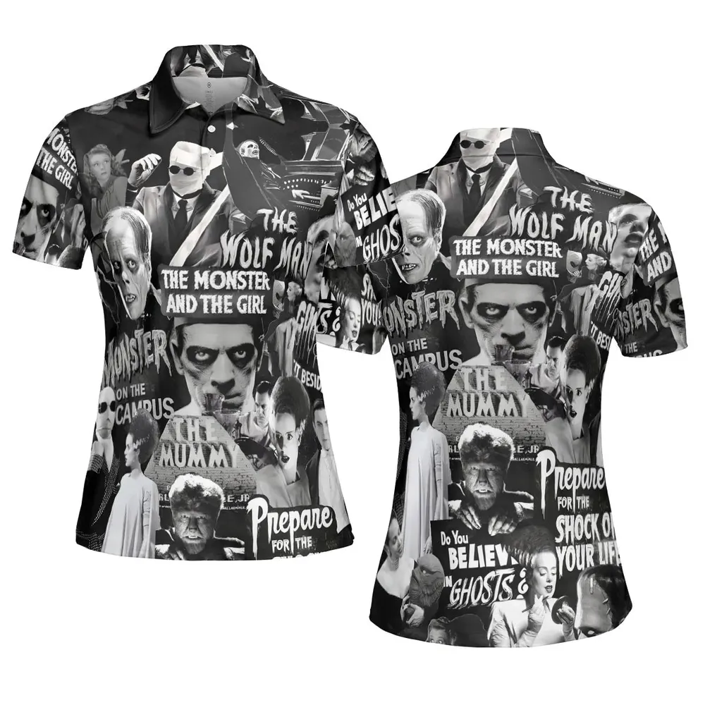 Universal Monsters Pattern AOP Men/Women Polo Shirt - 5