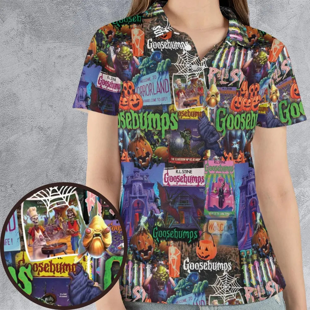 Goosebumps Pattern AOP Men/Women Polo Shirt - 4