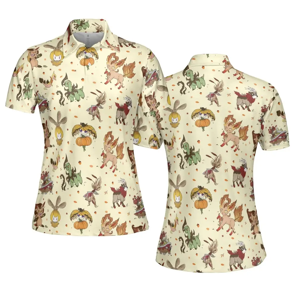 Autumn Vibes Pokemon Pattern AOP Men/Women Polo Shirt - 5