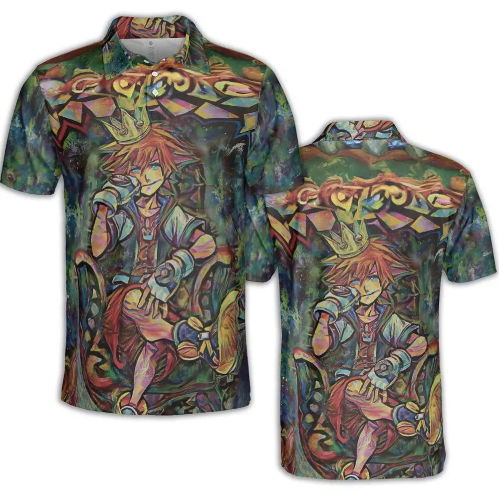 Trippy Sora Kingdom Hearts AOP Men/Women Polo Shirt - 2