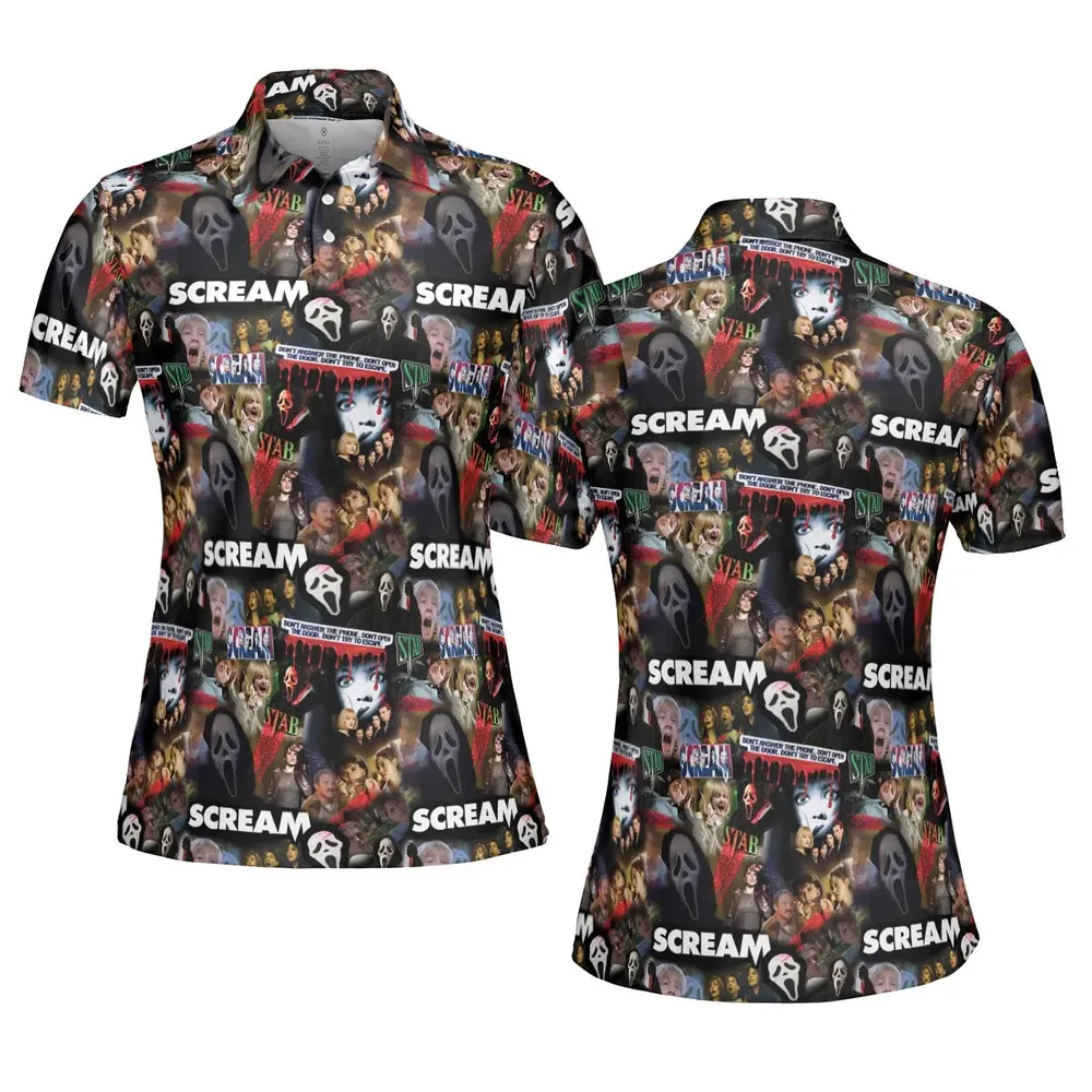 Slasher Chic Scream AOP Men/Women Polo Shirt - 5